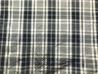 NEW Designer 100% Silk Taffeta Plaid Tartan Fabric- Black Taupe Cream - Fancy Styles Fabric Pierre Frey Lee Jofa Brunschwig & Fils