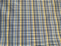 NEW Lady Riley Designer 100% Silk Taffeta Dupioni Plaid Tartan Fabric -Blue & Yellow - Fancy Styles Fabric Pierre Frey Lee Jofa Brunschwig & Fils