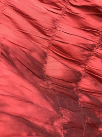 NEW! Lady Vivian 100% Silk Taffeta Ruched And Gathered Drapery Fabric - By The Yard -Red - Fancy Styles Fabric Pierre Frey Lee Jofa Brunschwig & Fils