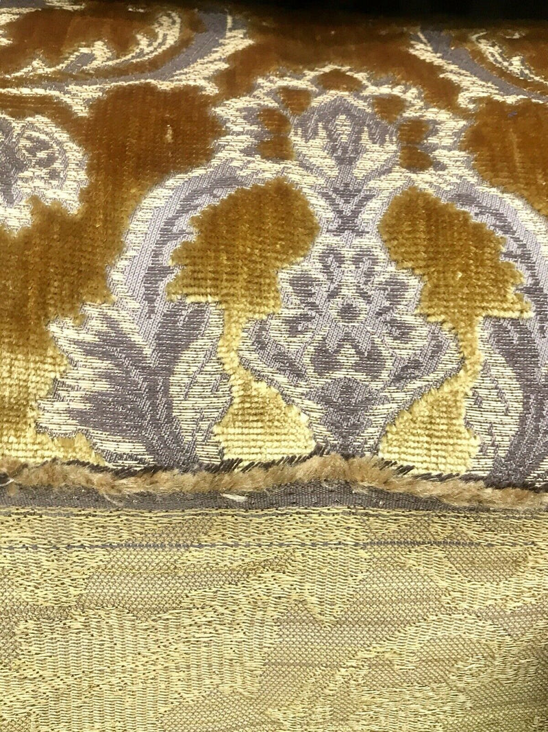 NEW Queen Estel Novelty Designer Italian Burnout Damask Velvet Fabric - Upholstery- BTY Gold - Fancy Styles Fabric Pierre Frey Lee Jofa Brunschwig & Fils