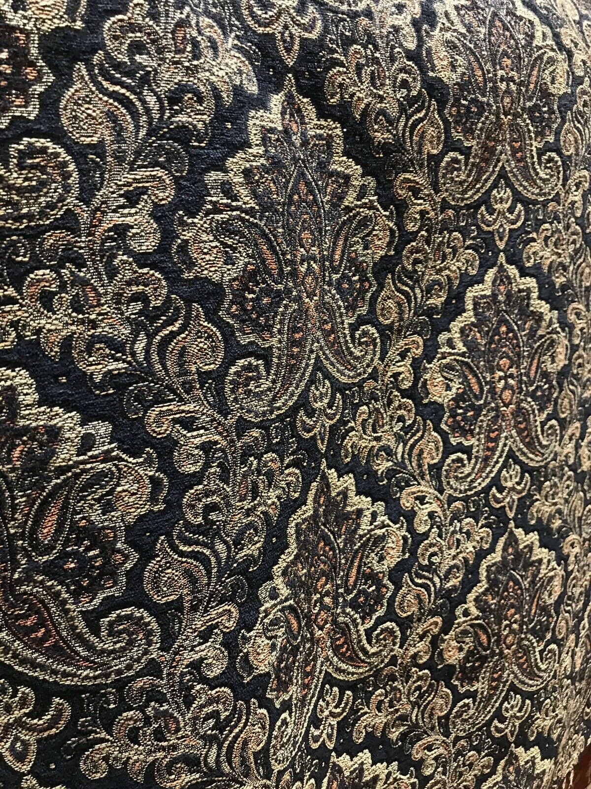 SALE! Lord Logan Designer Velvet Chenille Burnout Damask Brocade Fabric - Black Gold BTY - Fancy Styles Fabric Pierre Frey Lee Jofa Brunschwig & Fils