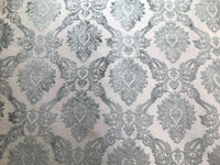NEW Duke Raphael Designer Velvet Chenille Burnout Damask Upholstery Fabric - Grey - Fancy Styles Fabric Pierre Frey Lee Jofa Brunschwig & Fils