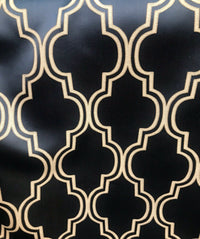 NEW! Designer Brocade Satin Geometric Fabric- Indigo Navy Blue BTY - Fancy Styles Fabric Pierre Frey Lee Jofa Brunschwig & Fils