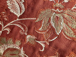 NEW! Designer Quilted Brocade Floral Upholstery Fabric- Rust Brick Red - Fancy Styles Fabric Pierre Frey Lee Jofa Brunschwig & Fils