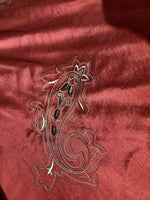 SALE! Designer 100% Silk Taffeta Fabric Red Paisley Decorating- Embroidery - Fancy Styles Fabric Pierre Frey Lee Jofa Brunschwig & Fils