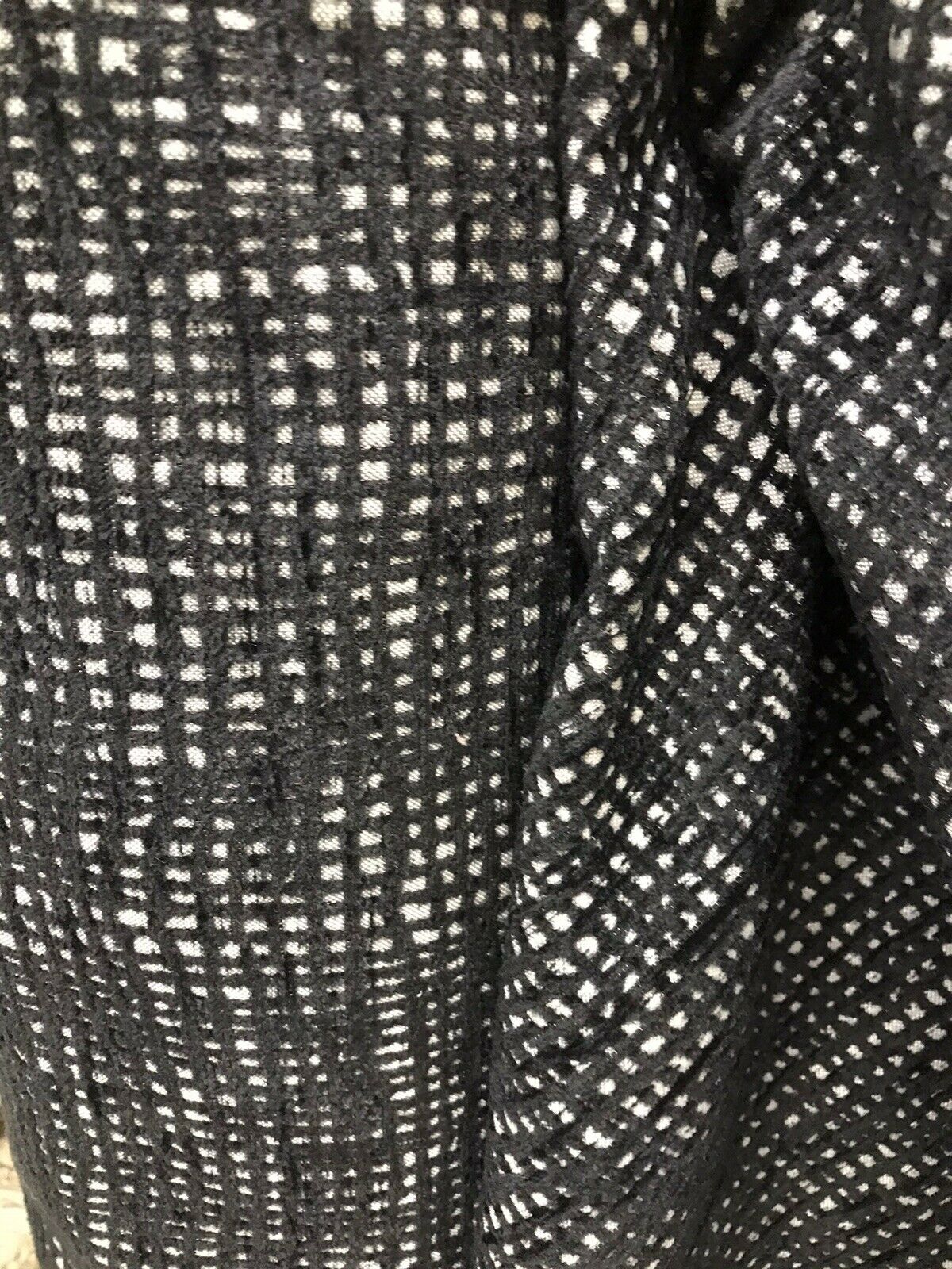 NEW Designer Upholstery Nubby Tweed Chenille Gingham Fabric- Black White - Fancy Styles Fabric Pierre Frey Lee Jofa Brunschwig & Fils