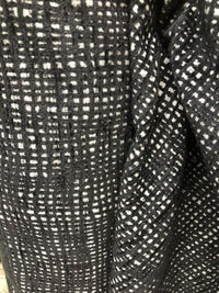 NEW Designer Upholstery Nubby Tweed Chenille Gingham Fabric- Black White - Fancy Styles Fabric Pierre Frey Lee Jofa Brunschwig & Fils