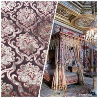 NEW Novelty Made In Italy Burnout Chenille Velvet Fabric Silver-Pink Upholstery - Fancy Styles Fabric Boutique