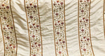 NEW! Lady Margot 100% Silk Dupioni Embroidered Floral Stripes Rows Fabric- Cream - Fancy Styles Fabric Pierre Frey Lee Jofa Brunschwig & Fils