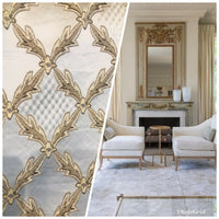 Lady Cadence Italian Brocade Diamond Satin Fabric Ivory Gold Upholstery LLPBI0003 - Fancy Styles Fabric Pierre Frey Lee Jofa Brunschwig & Fils
