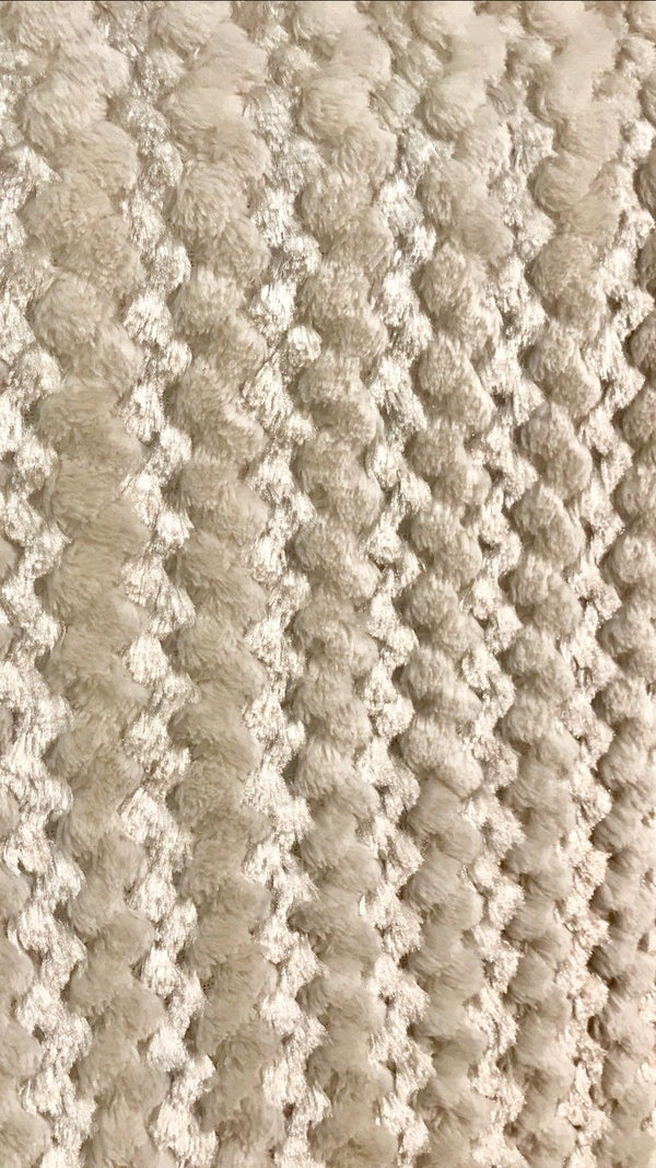 Designer Luxury Faux Fur Plush Fabric- Beige And Shell- Sold By The Yard - Fancy Styles Fabric Pierre Frey Lee Jofa Brunschwig & Fils