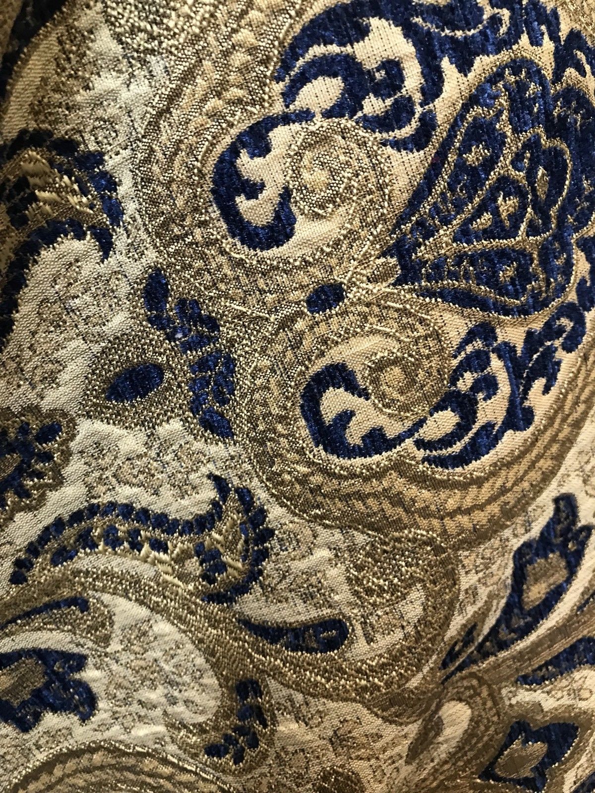NEW! Antique Inspired French Brocade Chenille Velvet Fabric- Blue Upholstery - Fancy Styles Fabric Pierre Frey Lee Jofa Brunschwig & Fils