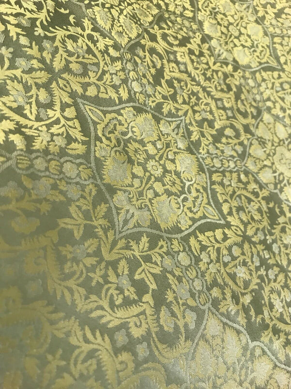 SWATCH 100% Silk Taffeta Interior Design Fabric Damask Brocade French Yellow - Fancy Styles Fabric Pierre Frey Lee Jofa Brunschwig & Fils