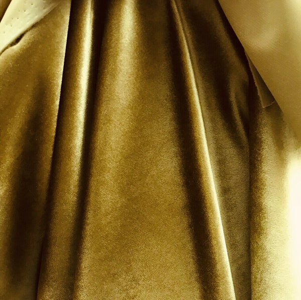 NEW Designer Velvet Upholstery And Drapery Fabric- Chartreuse Yellow Ochre - Fancy Styles Fabric Pierre Frey Lee Jofa Brunschwig & Fils