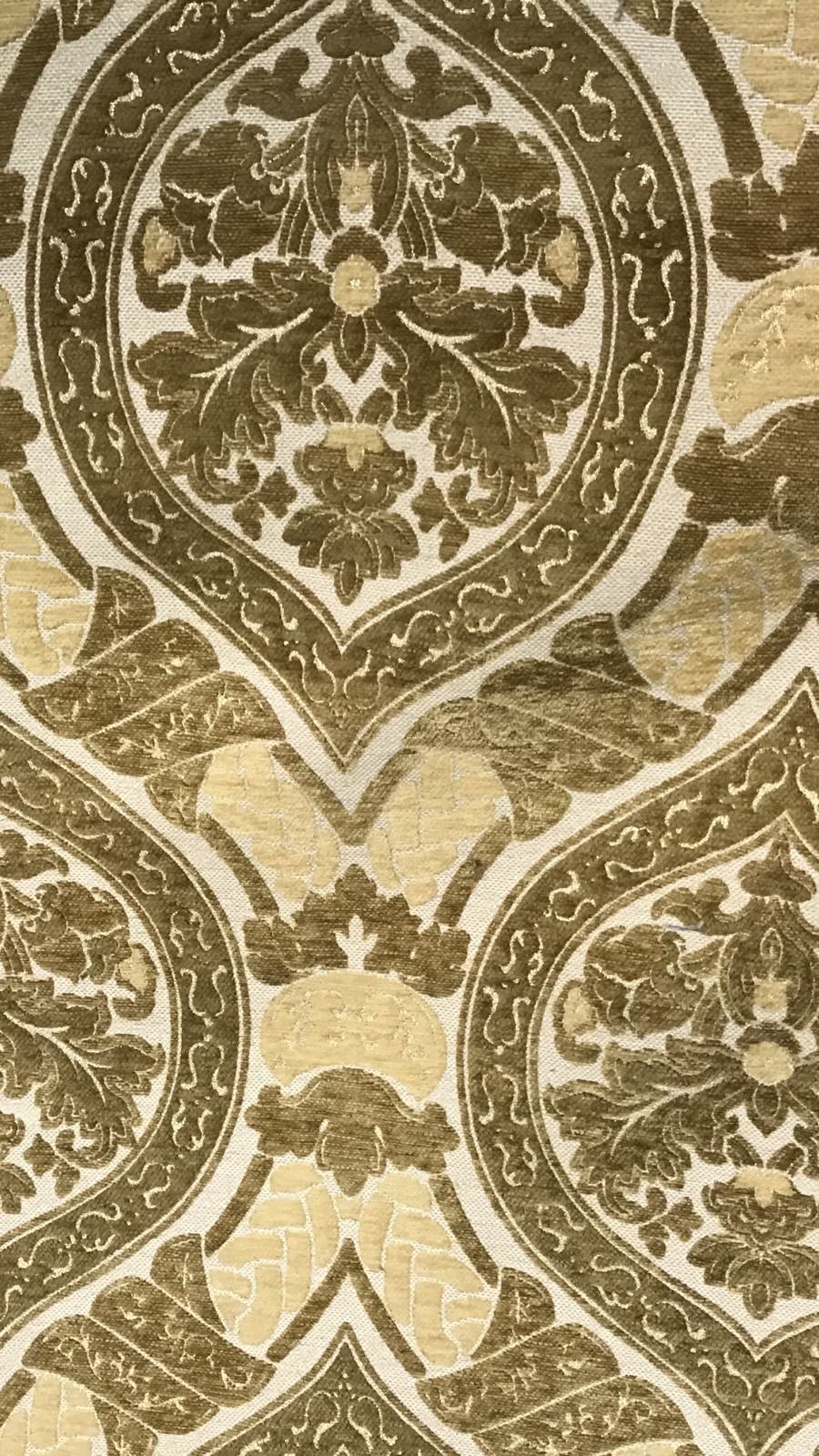 NEW Double Sided Burnout Chenille Velvet Fabric- Mustard Yellow- Upholstery - Fancy Styles Fabric Boutique