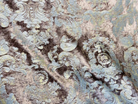 NEW! Queen Renee Antique Inspired Burnout “Furry” Velvet Damask Fabric - Mauve - Fancy Styles Fabric Pierre Frey Lee Jofa Brunschwig & Fils