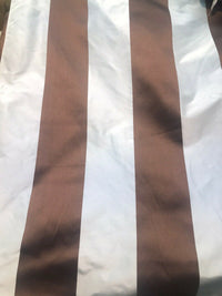 NEW Designer 100% Silk Taffeta Dupioni Stripes Fabric - Brown Light Blue BTY - Fancy Styles Fabric Pierre Frey Lee Jofa Brunschwig & Fils