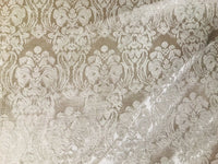 SALE Dophine Elena Designer Brocade Satin Damask Fabric- Antique Rose Gold- By The yard - Fancy Styles Fabric Pierre Frey Lee Jofa Brunschwig & Fils