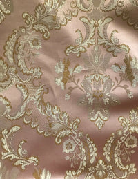 110” Wide- SALE! Prince Lucas Designer Brocade Jacquard Fabric- Antique Pink Gold- Damask - Fancy Styles Fabric Pierre Frey Lee Jofa Brunschwig & Fils