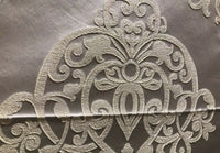 1 Yard Remnant- Designer Brocade Satin Damask Upholstery Fabric - Ivory Grey - Fancy Styles Fabric Pierre Frey Lee Jofa