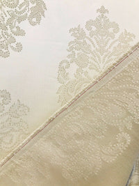 NEW Lady Alison Designer Satin Damask Brocade Upholstery Drapery Fabric - Cream Ivory - Fancy Styles Fabric Pierre Frey Lee Jofa Brunschwig & Fils