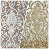 SWATCH Double Sided Burnout Chenille Velvet Fabric- Taupe Upholstery Damask - Fancy Styles Fabric Pierre Frey Lee Jofa Brunschwig & Fils