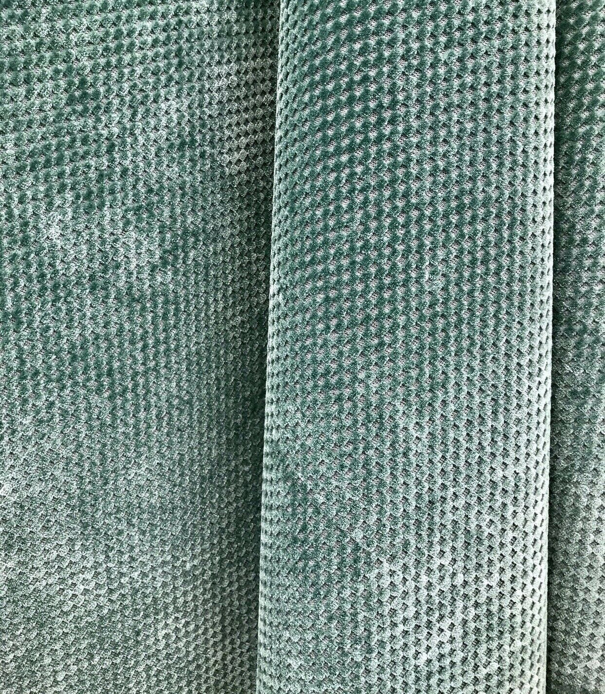 NEW Designer Velvet Checkered Upholstery Fabric - Spearmint Green- By the yard - Fancy Styles Fabric Pierre Frey Lee Jofa Brunschwig & Fils