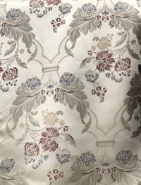 NEW! Designer Brocade Satin Fabric- Antique Ivory - Upholstery Damask - Fancy Styles Fabric Boutique
