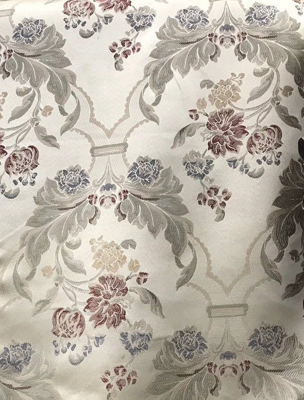 NEW! Designer Brocade Satin Fabric- Antique Ivory - Upholstery Damask - Fancy Styles Fabric Boutique