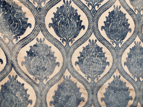 SWATCH Designer Italian Burnout Damask Chenille Velvet Linen Fabric Upholstery - Fancy Styles Fabric Boutique
