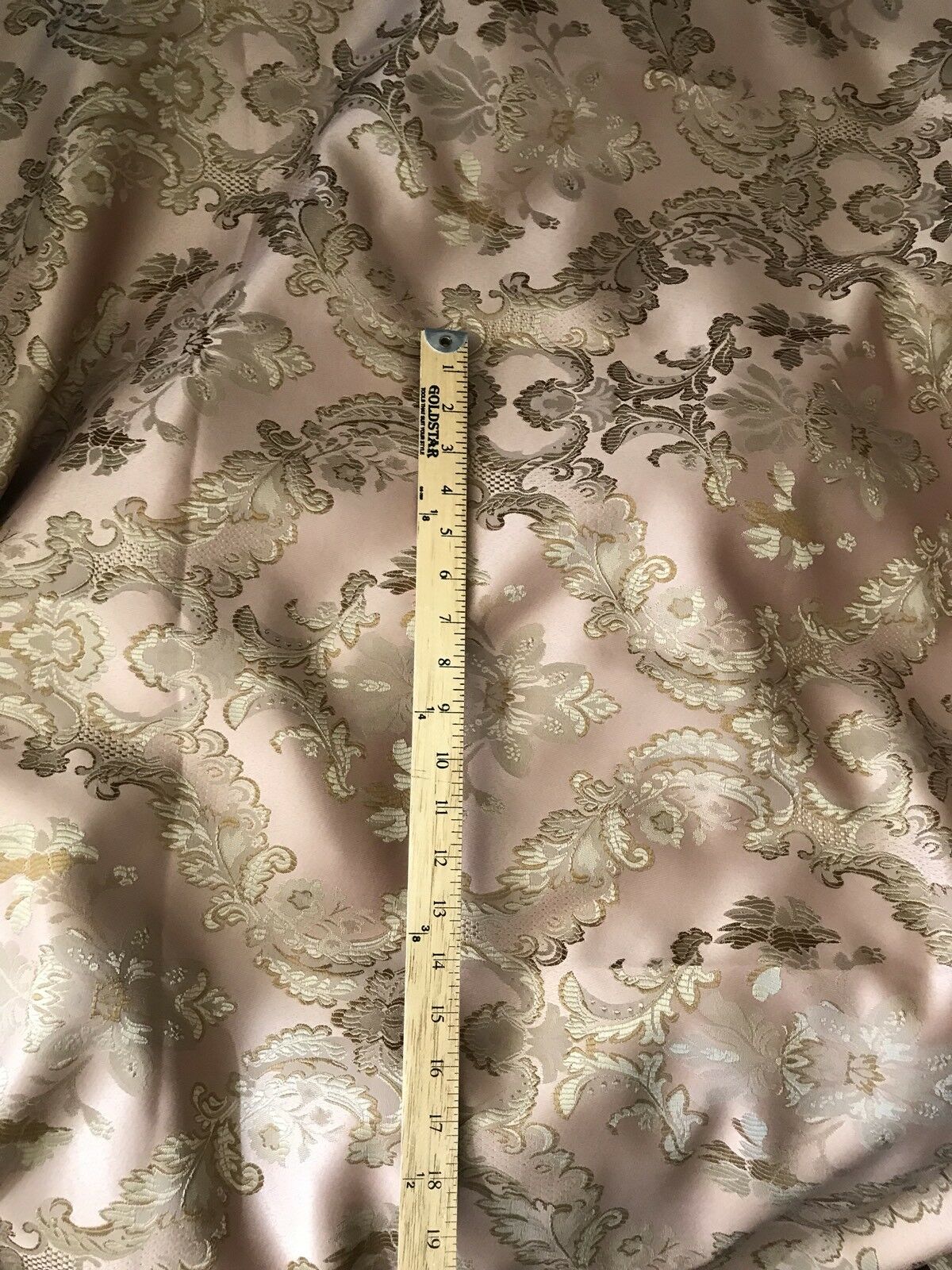 110” Wide- SALE! Prince Lucas Designer Brocade Jacquard Fabric- Antique Pink Gold- Damask - Fancy Styles Fabric Pierre Frey Lee Jofa Brunschwig & Fils