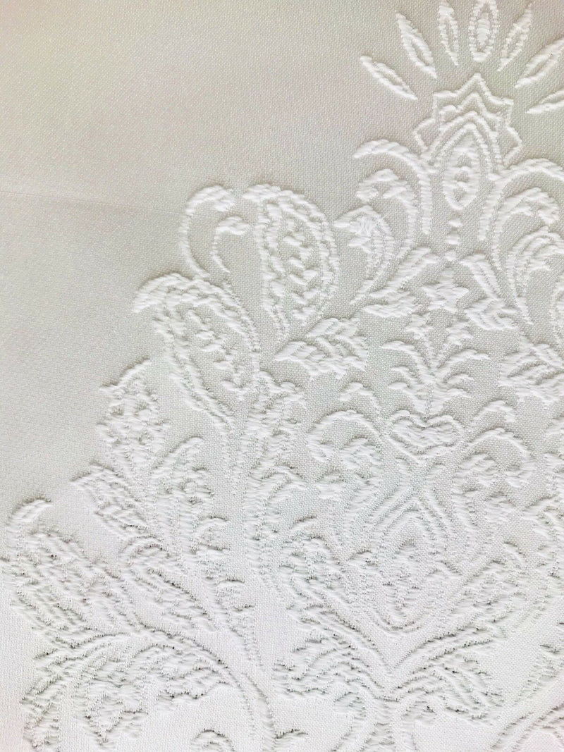 NEW Lady Alison Antique Inspired White Satin Brocade Damask Upholstery Decorating Fabric - Fancy Styles Fabric Pierre Frey Lee Jofa Brunschwig & Fils