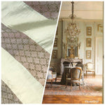 Lady Rachelle 100% Silk Taffeta Striped Drapery Fabric - Pale Green & Clear - Embroidered - Fancy Styles Fabric Pierre Frey Lee Jofa Brunschwig & Fils