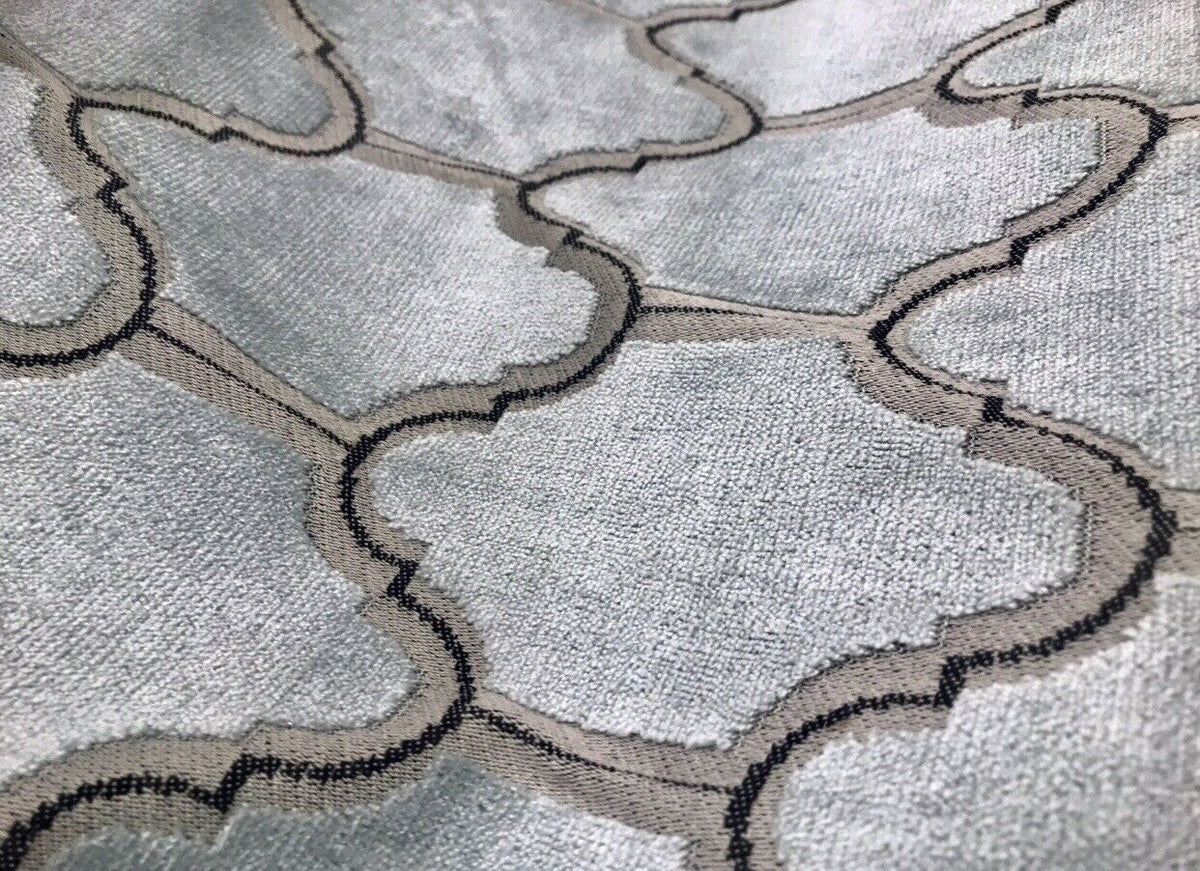 NEW! Novelty Italian Burnout Geometric Velvet Fabric - Upholstery- French Light Blue - Fancy Styles Fabric Pierre Frey Lee Jofa Brunschwig & Fils