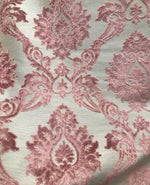 NEW Duke Raphael Designer Velvet Chenille Burnout Damask Upholstery Fabric - Pink - Fancy Styles Fabric Pierre Frey Lee Jofa Brunschwig & Fils