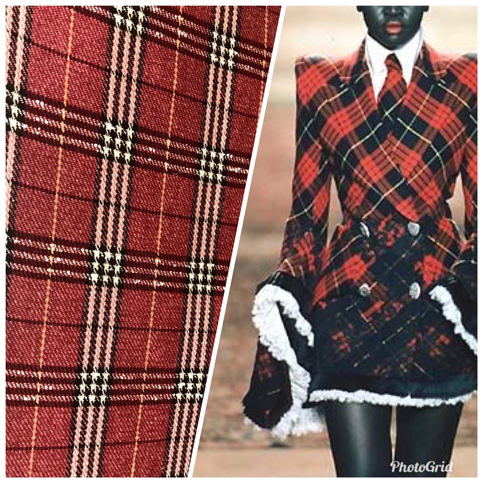 Prince Mateo Designer Wool Blend Plaid Tartan Coat Fabric By The