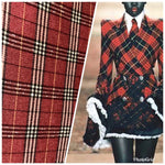 Designer Wool Blend Plaid Tartan Coat Fabric By The Yard - Brick Red - Fancy Styles Fabric Pierre Frey Lee Jofa Brunschwig & Fils