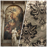 NEW! Made In Belgium Brocade Cut Velvet Fabric- Taupe Chocolate - Upholstery - Fancy Styles Fabric Pierre Frey Lee Jofa Brunschwig & Fils