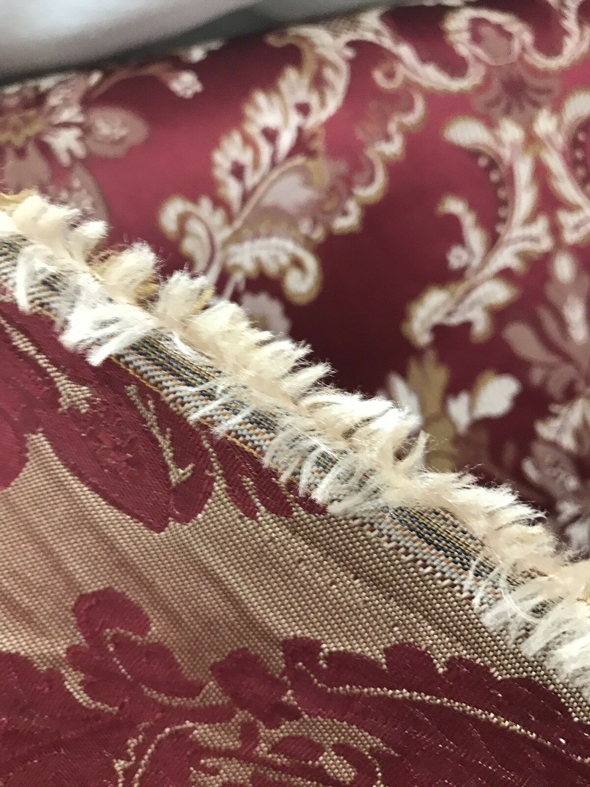 NEW SALE! Prince Lucas Designer Brocade Jacquard Fabric- Burgundy Floral- Upholstery Damask - Fancy Styles Fabric Pierre Frey Lee Jofa Brunschwig & Fils