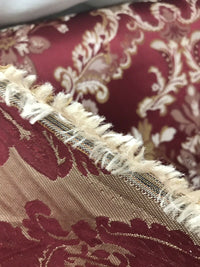 NEW SALE! Prince Lucas Designer Brocade Jacquard Fabric- Burgundy Floral- Upholstery Damask - Fancy Styles Fabric Pierre Frey Lee Jofa Brunschwig & Fils