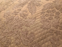 NEW Quilted Burnout Chenille Velvet Fabric- Taupe And Gold- Upholstery - Fancy Styles Fabric Pierre Frey Lee Jofa Brunschwig & Fils