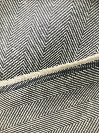NEW Countess Cora Novelty Designer Herringbone Chevron Upholstery & Drapery Tweed Fabric - Steel Grey - Fancy Styles Fabric Pierre Frey Lee Jofa Brunschwig & Fils