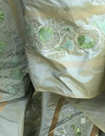 SWATCH Duchess Jezebel Designer 100% Silk Taffeta Aqua Green Fabric Embroidered Drapery - Fancy Styles Fabric Pierre Frey Lee Jofa Brunschwig & Fils