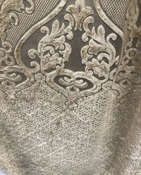 NEW! 112” Wide Designer Sheer Burnout Velvet Lace Drapery Fabric- Shell Pearl - Fancy Styles Fabric Pierre Frey Lee Jofa Brunschwig & Fils