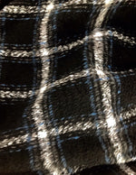 NEW! Black and Blue Fur Wool Plaid Tartan Knit Fabric - Fancy Styles Fabric Boutique