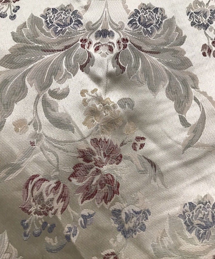 NEW! Designer Brocade Satin Fabric- Antique Ivory - Upholstery Damask - Fancy Styles Fabric Boutique