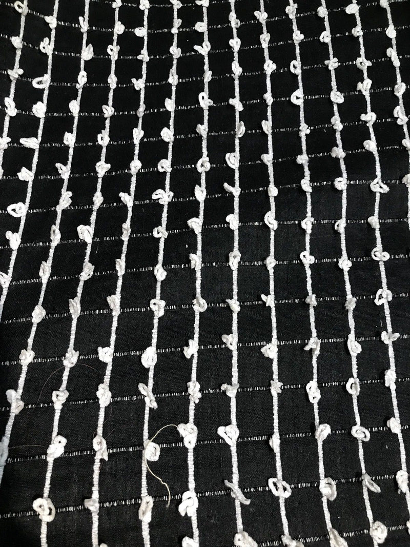 Interior Design Yarn Loop 100% Silk Fabric Black And White - Fancy Styles Fabric Pierre Frey Lee Jofa Brunschwig & Fils