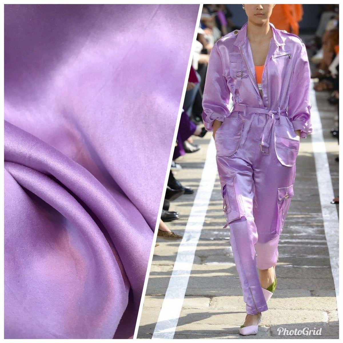 NEW Lavender Lilac Silk Stretch (Sueded) Sandwashed Charmeuse Fabric Sold by yard - Fancy Styles Fabric Pierre Frey Lee Jofa Brunschwig & Fils