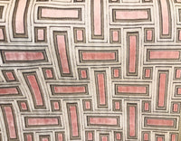Novelty Italian Burnout Geometric Chenille Upholstery Velvet Fabric -Pink BTY - Fancy Styles Fabric Pierre Frey Lee Jofa Brunschwig & Fils