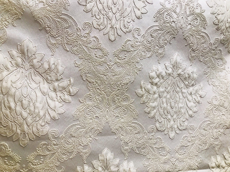 NEW Designer Brocade Damask Satin Upholstery Fabric- Pearl - By The Yard - Fancy Styles Fabric Pierre Frey Lee Jofa Brunschwig & Fils